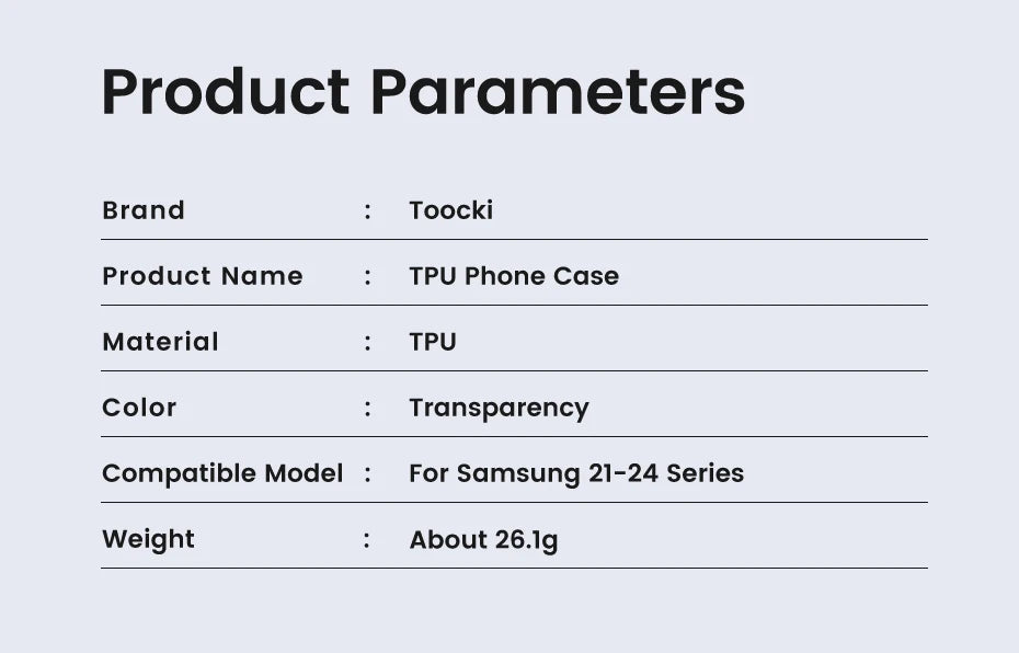 Clear TPU Phone Case For S21 S22 S23 S24 Dustproof - Smarsty