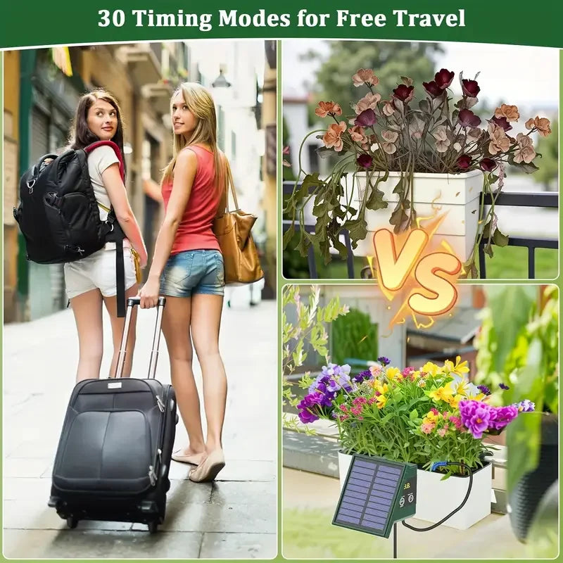 Solar Powered Automatic Drip Irrigation System for Gardens - Smarsty