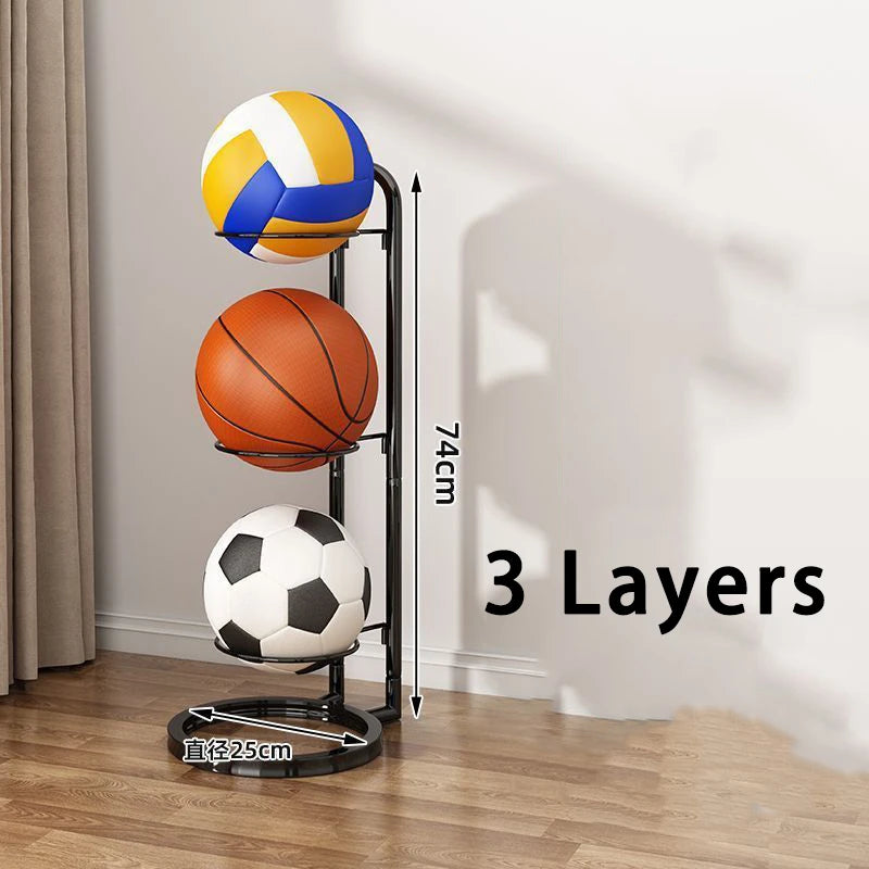 2/3/4/5Layers Basketball Storage Rack Indoor Children Balls Placed Rack Football Volleyball Basketball Holder Balls Metal Stand by Smarsty