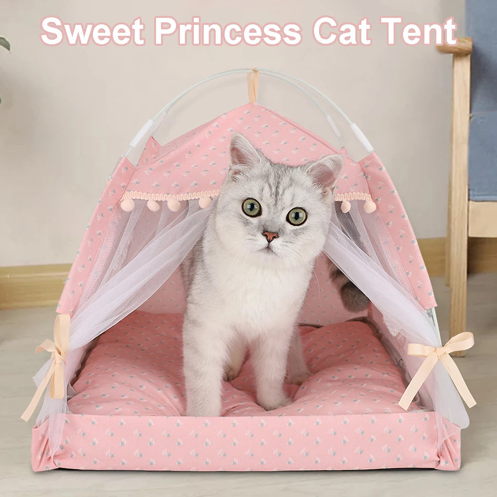 Foldable Cat Tent Bed for All Seasons - Smarsty