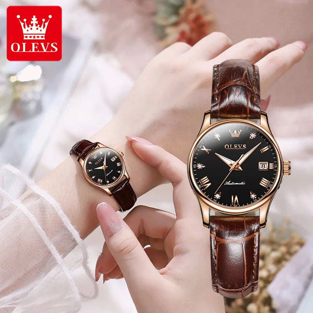 OLEVS Women's Luxury Waterproof Automatic Wristwatch - Smarsty