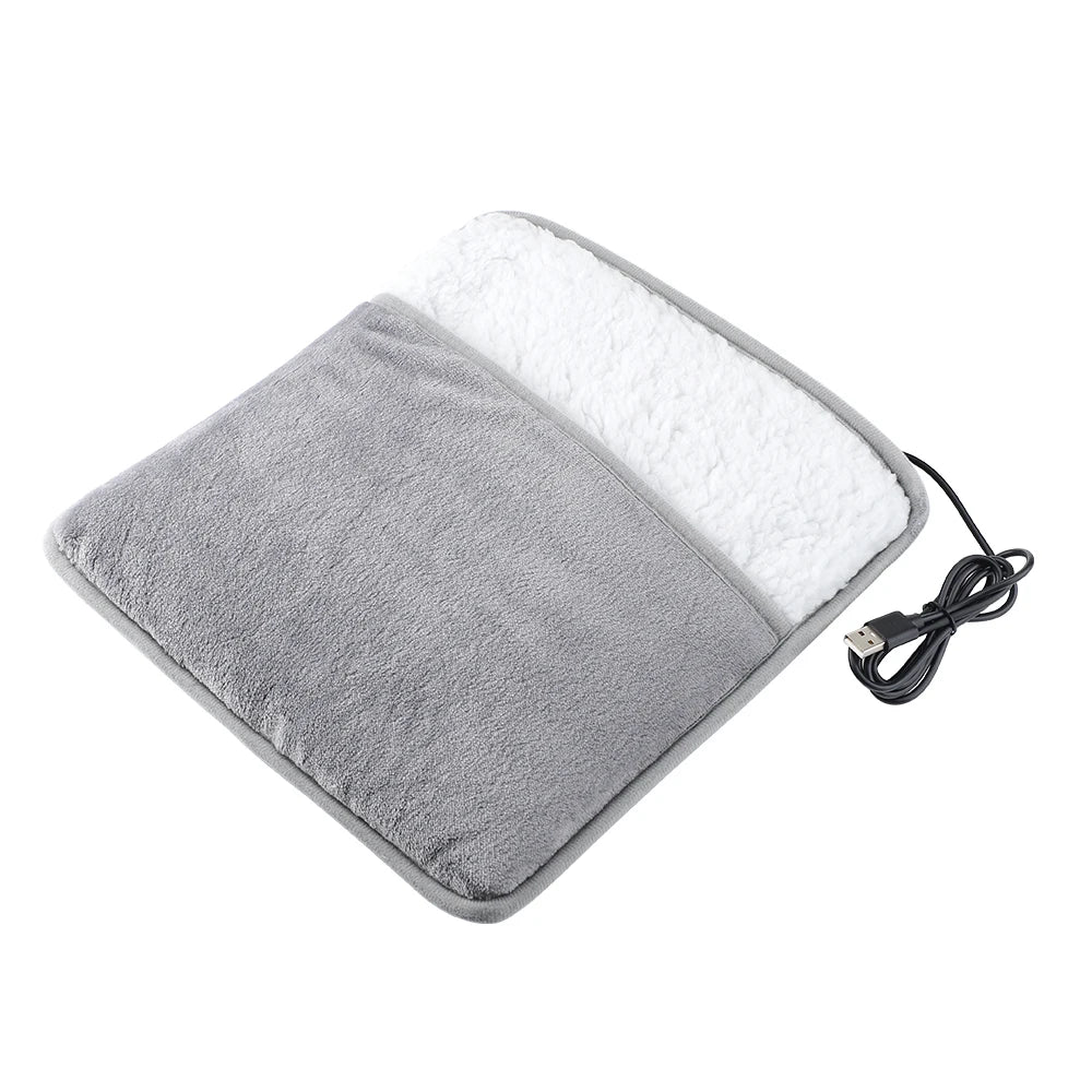 Winter Electric Foot Heating Pad USB Charging Soft Plush Washable Foot Warmer Heater Improve Sleeping Household Foot Warming Mat - Smarsty