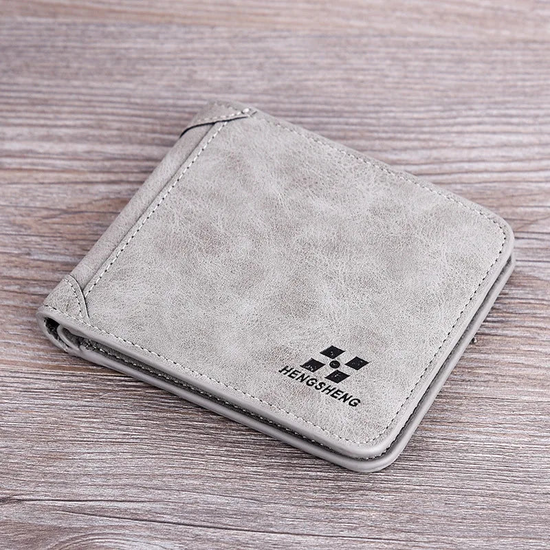 Men's Wallet Leather Billfold Slim Hipster Cowhide Credit Card/ID Holders Inserts Coin Purses Luxury Business Foldable Wallet - Smarsty