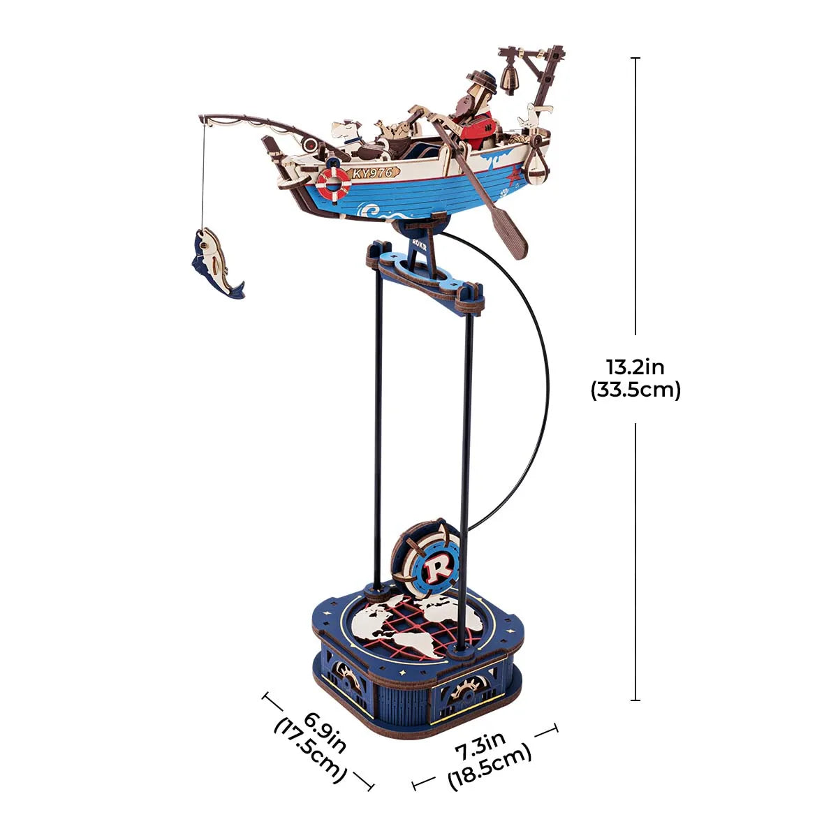 Robotime Rokr Gravity Swing Model Building Kit 3D Wooden Puzzle kit Sky Captain kit Ocean Fisher kit Best Gifts for Adults Teens