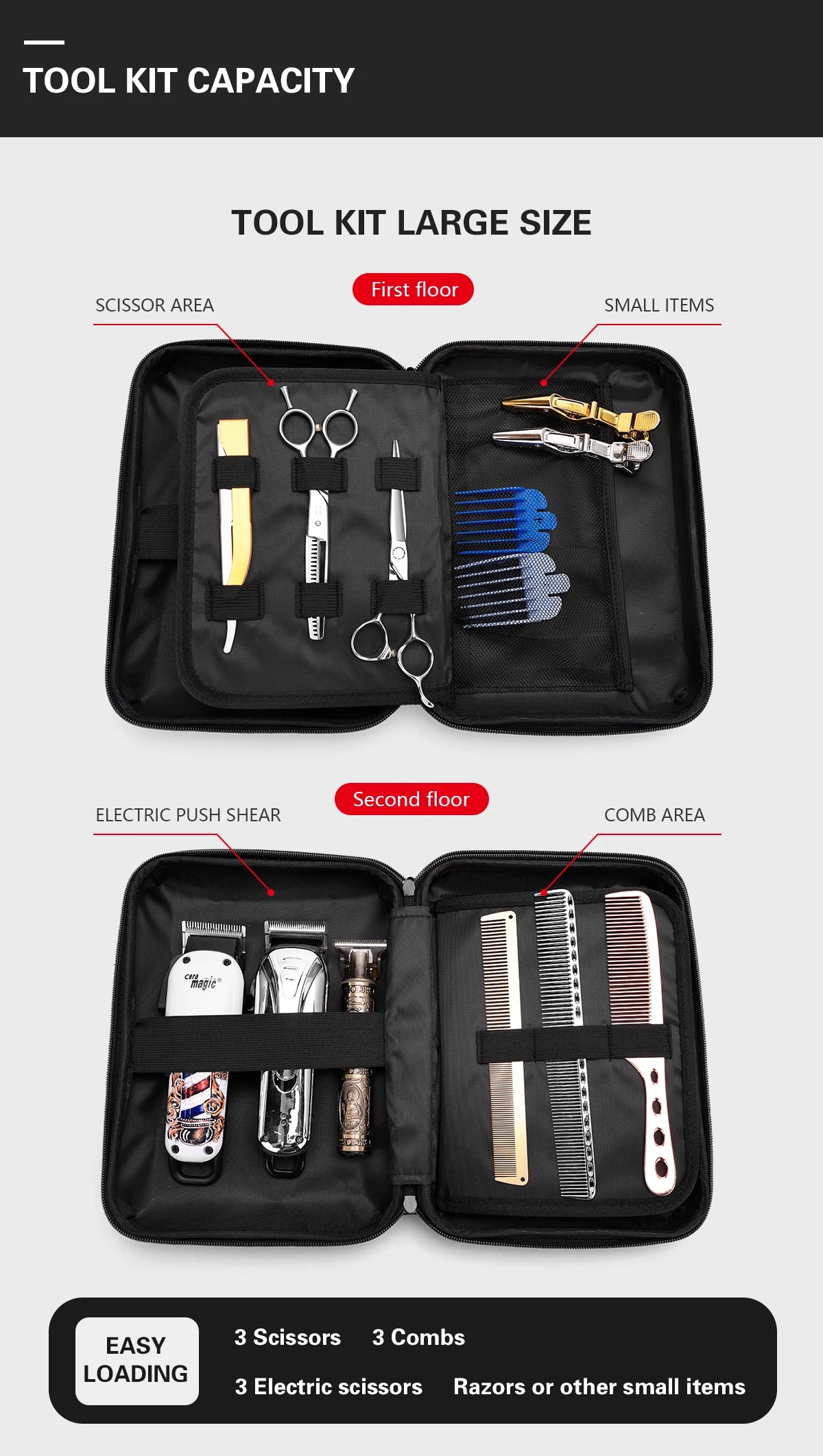 Portable Hair Scissors Case Bag Waterproof and Shockproof - Smarsty