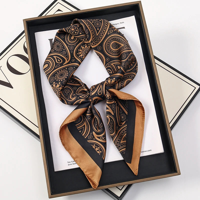 Bohemian Silk Square Scarf for Women Luxury Floral Print - Smarsty