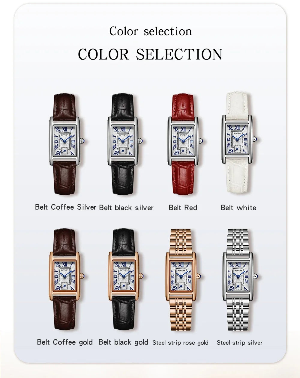 SANDA 1116 Women's Luxury Quartz Watch with Leather Strap - Smarsty
