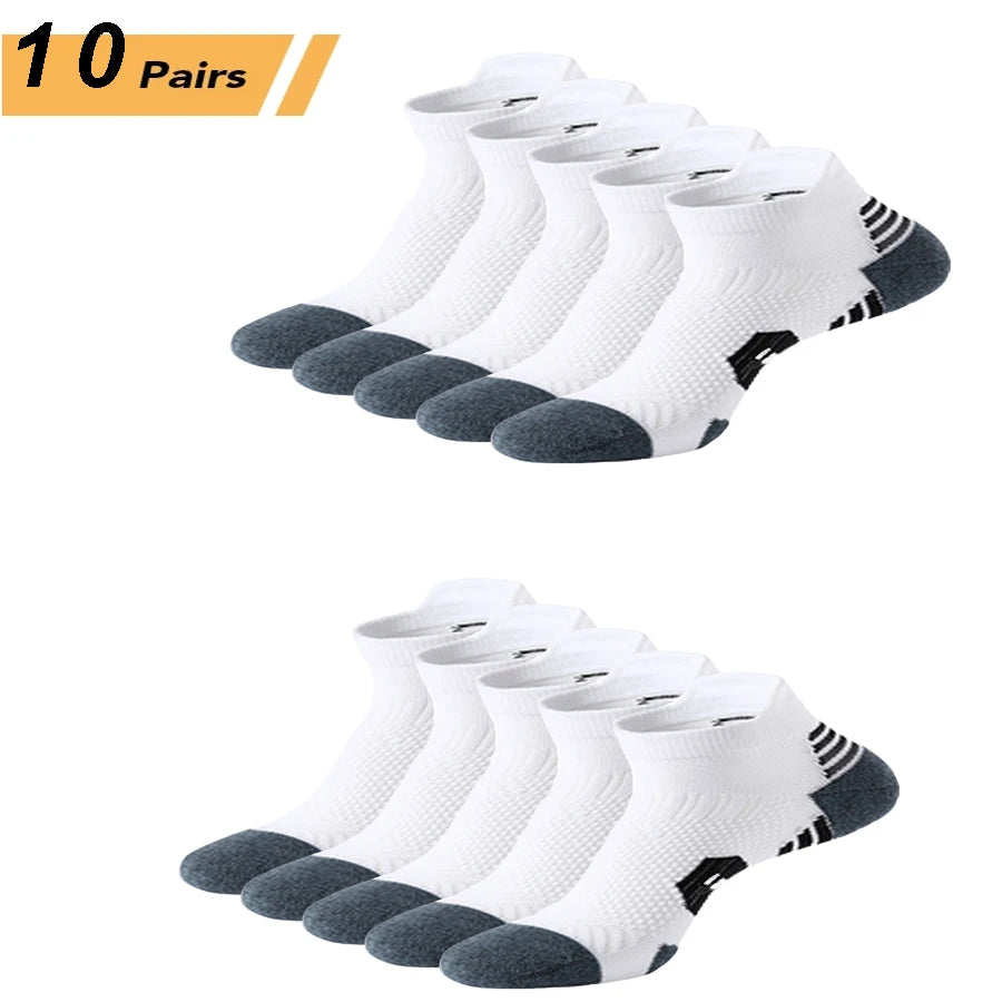 3Pair Professional Fitness Sports Socks Towel Bottom Non-Slip Running Socks Men Women Short Quick-Drying Basketball Training Sox - Smarsty