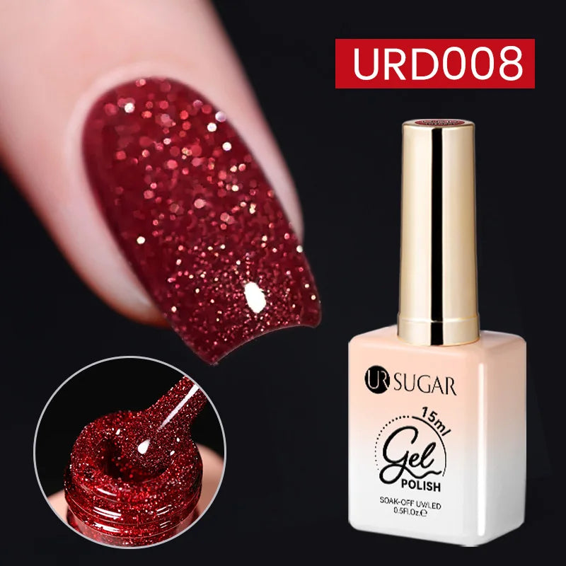 UR Sugar 15ml Silver Reflective Gel Polish for Sparkling Nails - Smarsty