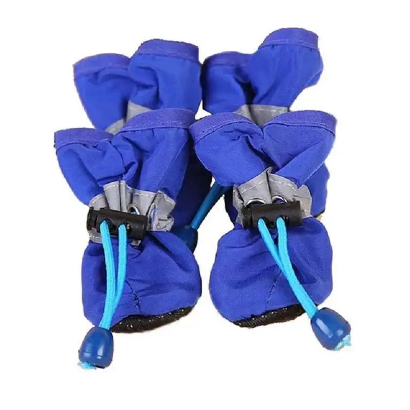 New 4pcs Waterproof Pet Dog Shoes Anti-slip Rain Snow Boot Thick Warm For Small Cats Dogs Puppy Socks Booties - Smarsty