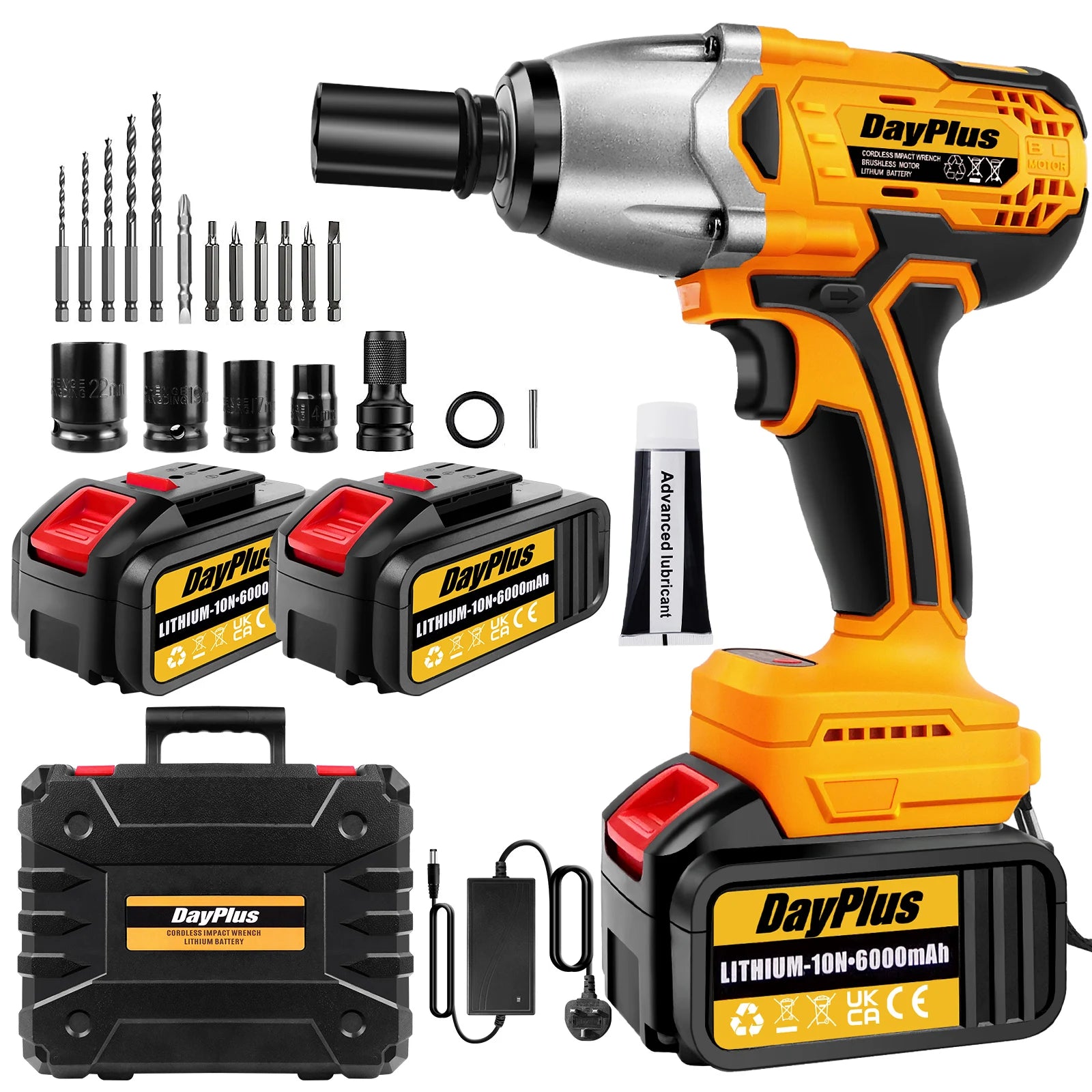 DayPlus 1500Nm Brushless Cordless Impact Wrench - Smarsty