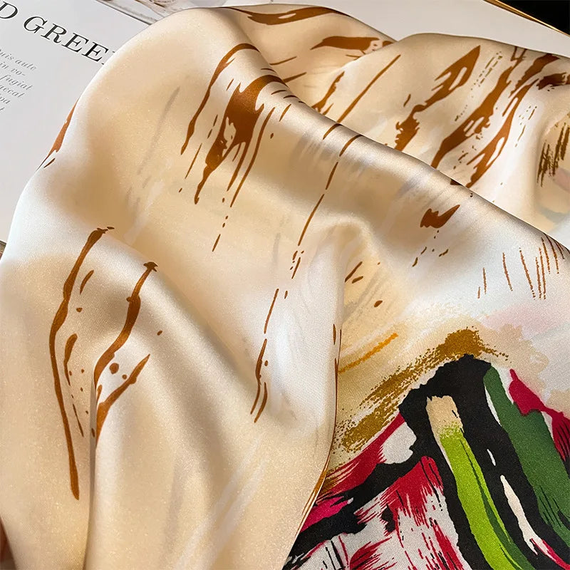 Large Silk Scarf for Women Soft Stylish Summer Wrap - Smarsty