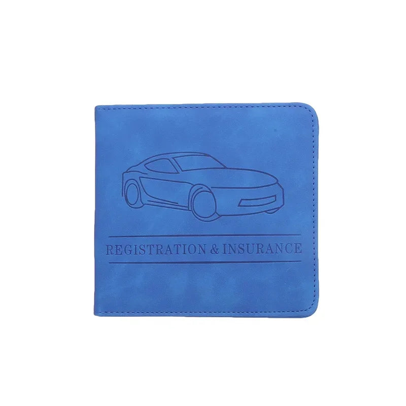 Car Registration Driver's License and Insurance Card Holder - Leather Vehicle Glove Box Automobile Documents Paperwork Organizer