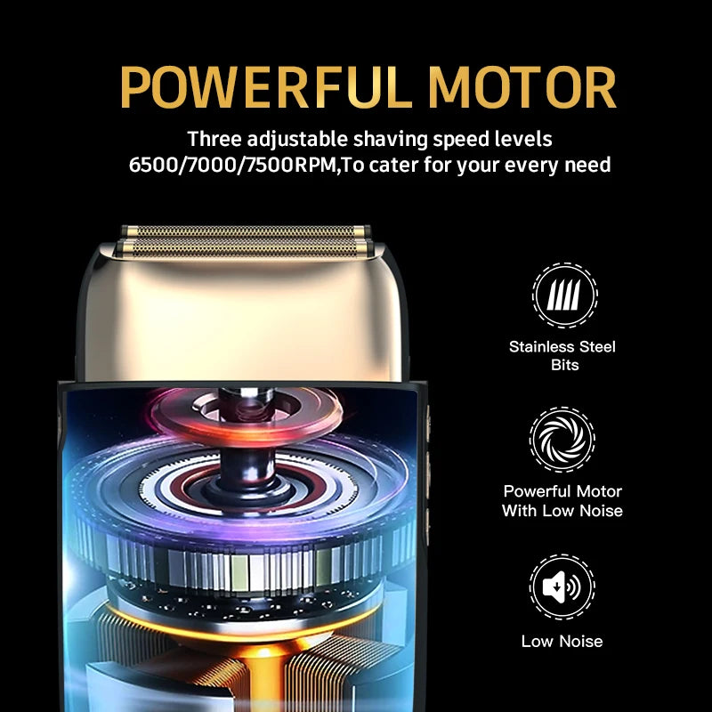 Ufree Close Shaver Electric Foil Shavers for Men, 3-Speed Electric Razor, Home appliance, Face Shaving Beard Trimmer with LCD