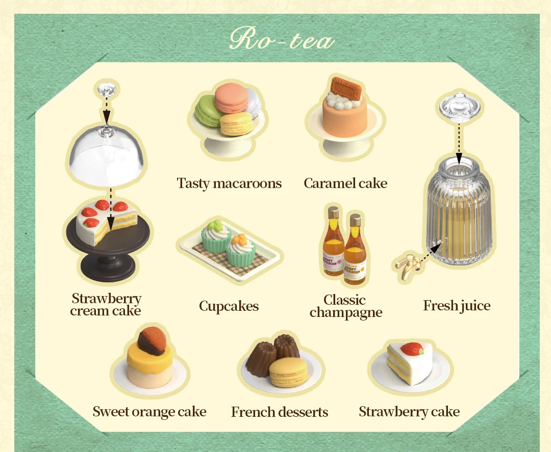 Robotime Rolife Super Creator Series Plastic Dollhouse Building Blocks for Kids Yum Burgers Leisurely Cheers Bar Sweet Sips Tea