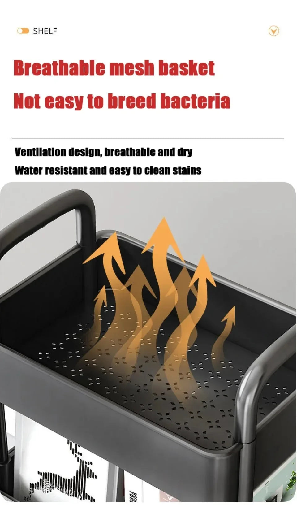 Bookshelf Storage Trolley Mobile Kitchen Organizer Cart With Wheels Multi-Layer Bathroom Shelves Household Snacks Storage Rack by Smarsty