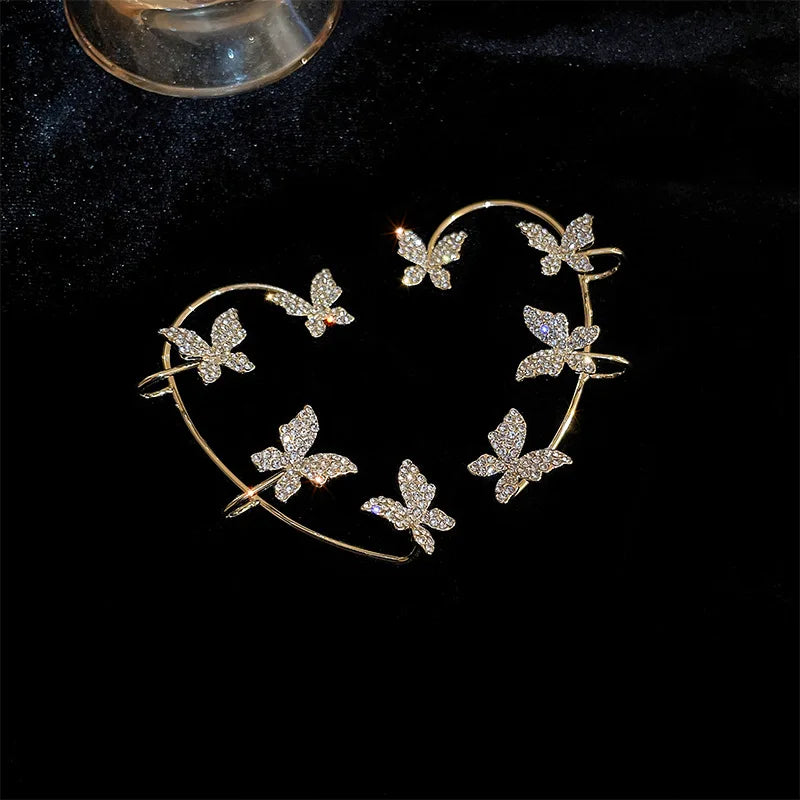 Luxury Crystal Butterfly Clip Earrings for Stylish Women - Smarsty