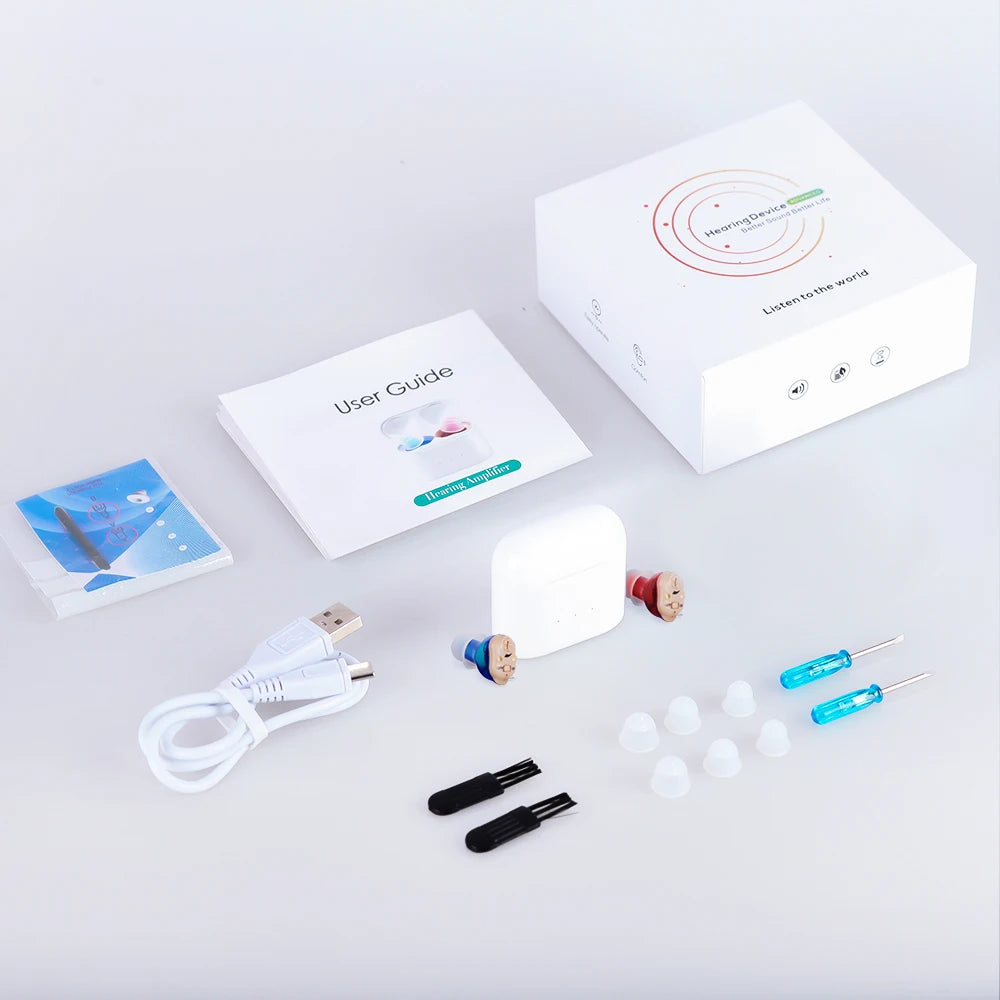 Rechargeable Invisible Hearing Aid for Clear Sound - Smarsty
