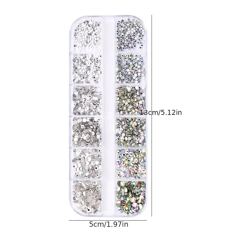 Boxed 3D Flat Back Nail Rhinestones Kit for DIY Manicure - Smarsty