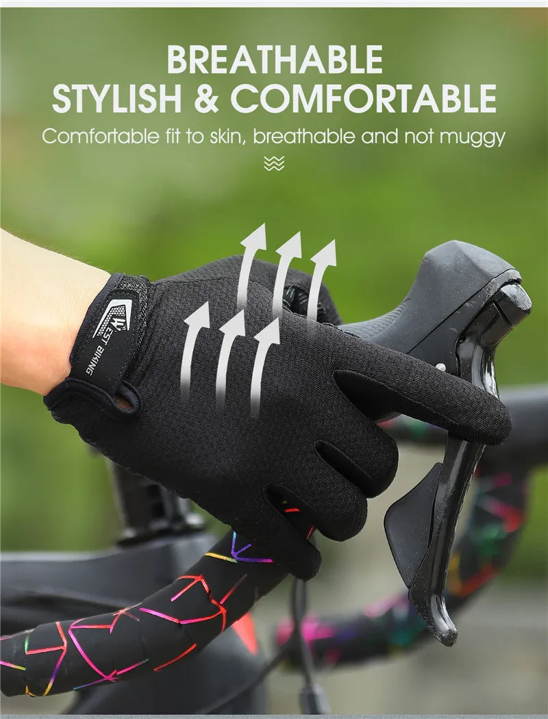 West Biking Full Finger Cycling Gloves Non Slip Silicone Palm - Smarsty