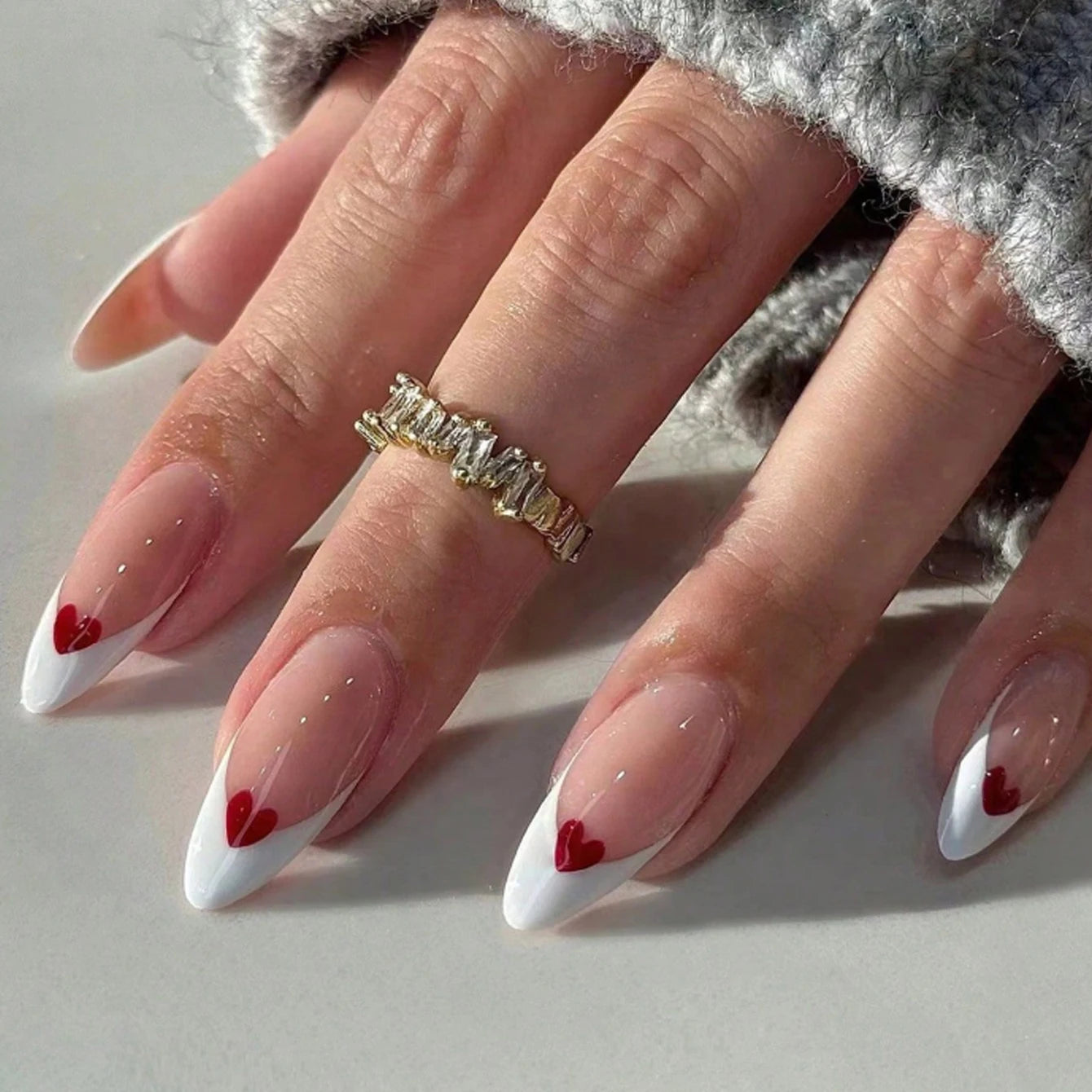 24PCS Pink French Fake Nails for Parties - Smarsty