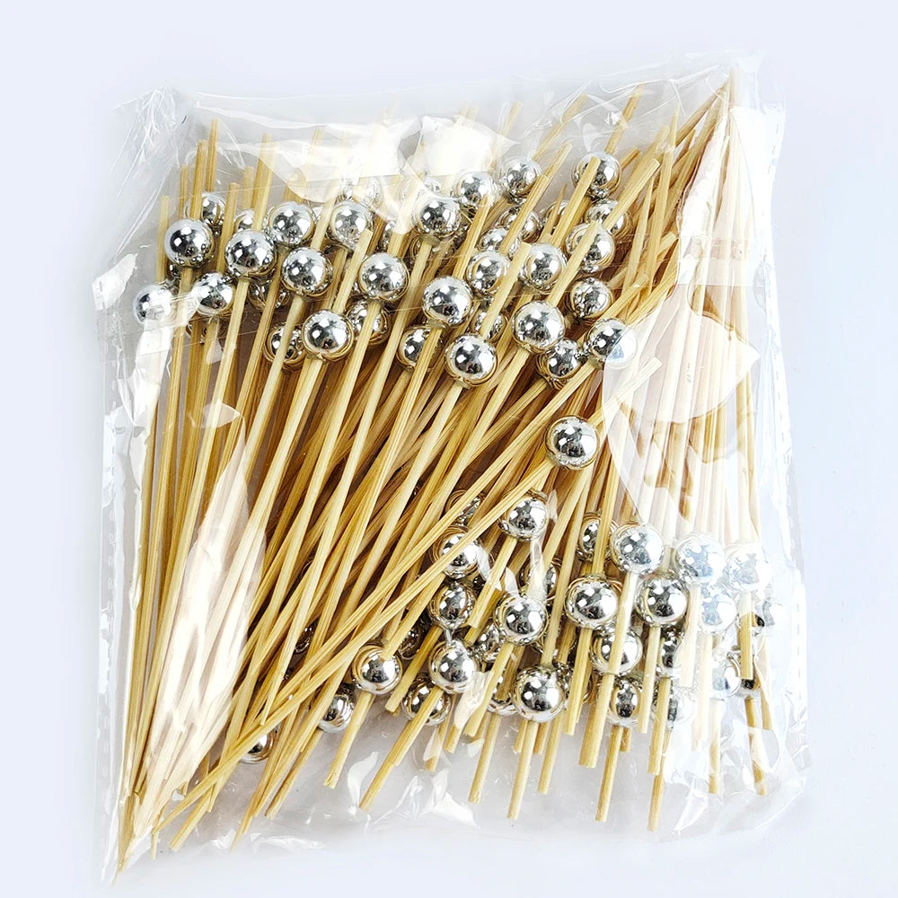 Wedding Pearl Wooden Skewers for Party Snacks - Smarsty