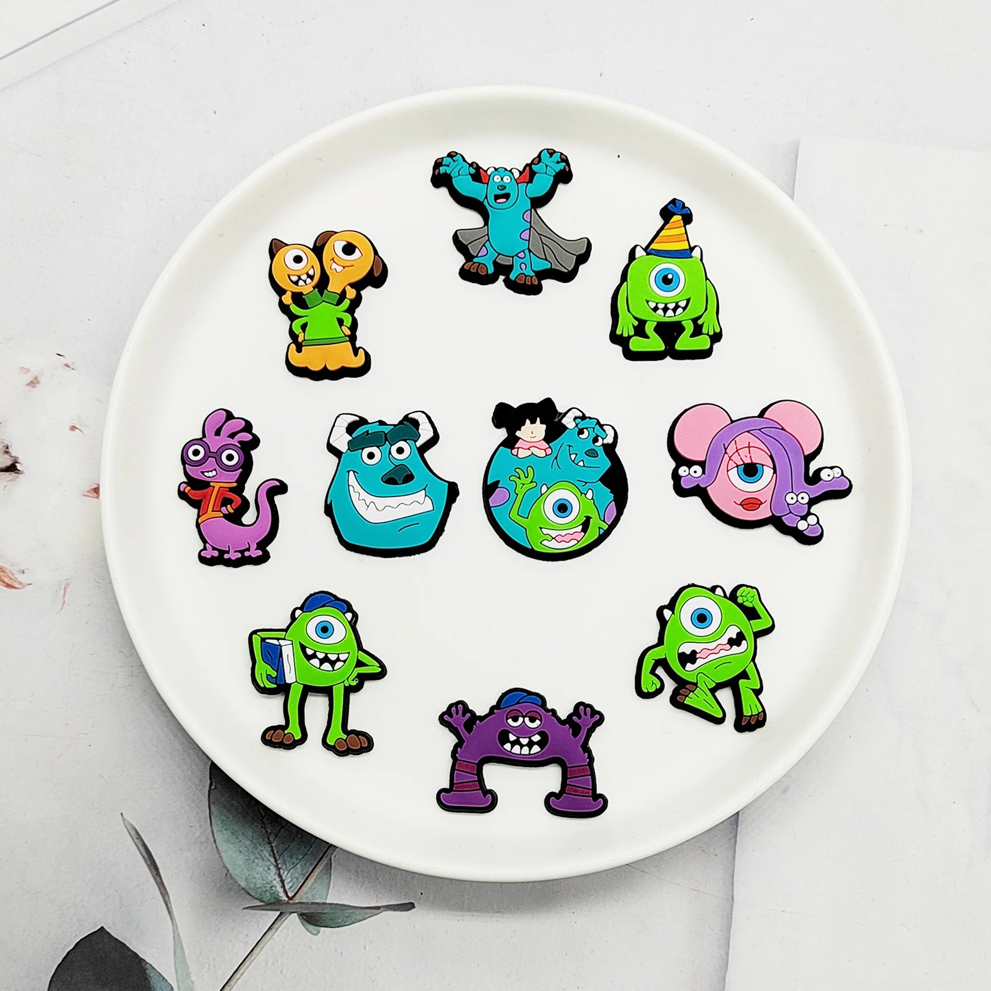 Miniso 1-16 Mini Monsters University James PVC Shoes Clown Nail hole Slippers Decorative Sandals Shoe Accessories