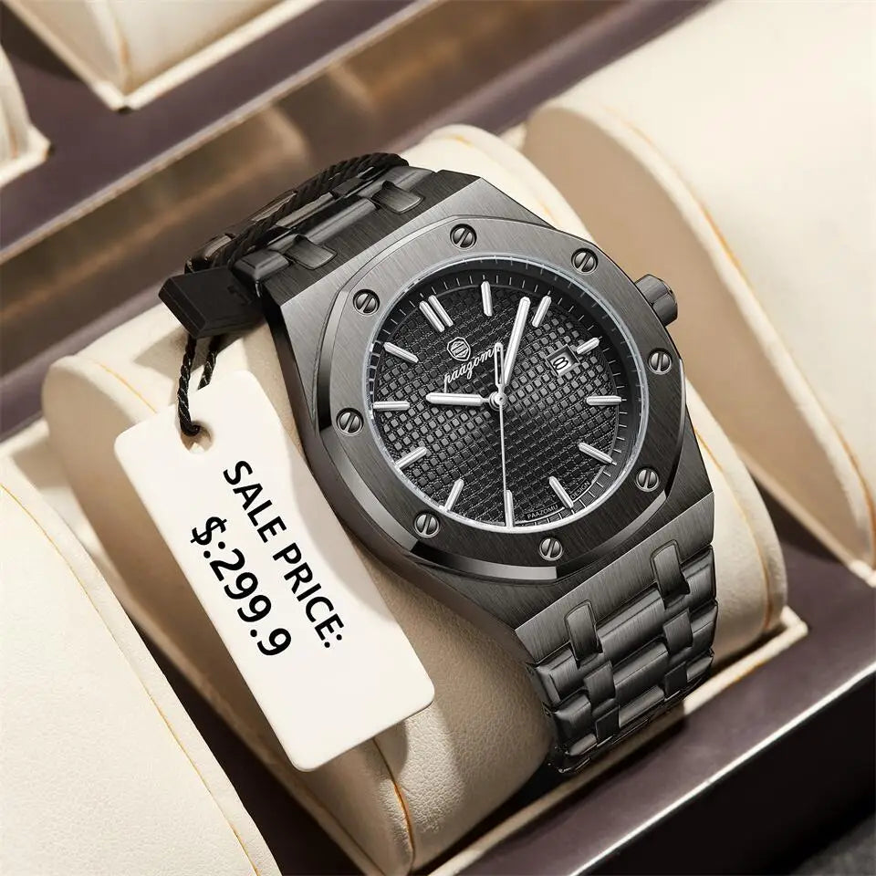 Luxury Waterproof Quartz Watch with Luminous Date Feature - Smarsty