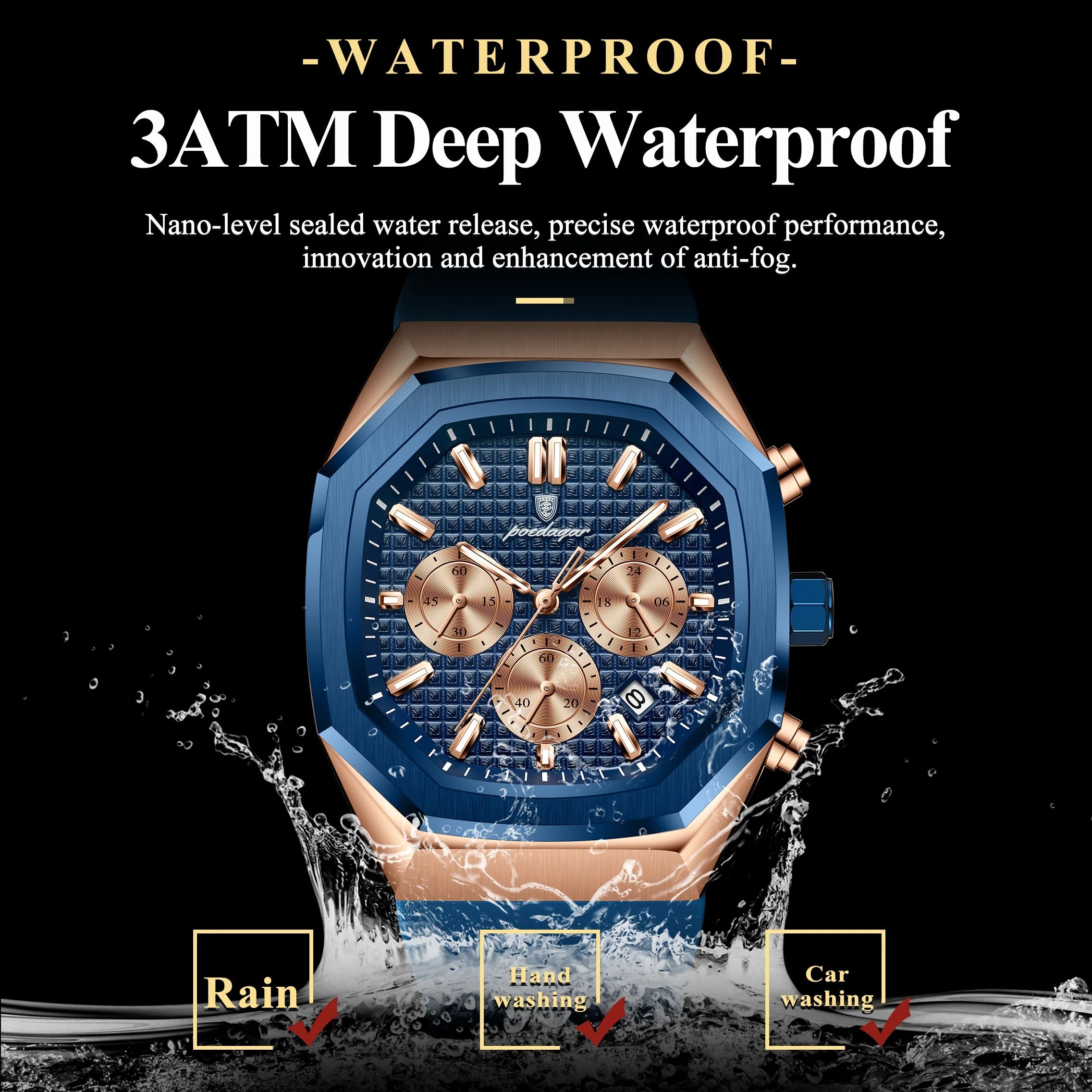 Waterproof Luminous Chronograph Watch for Men - Smarsty