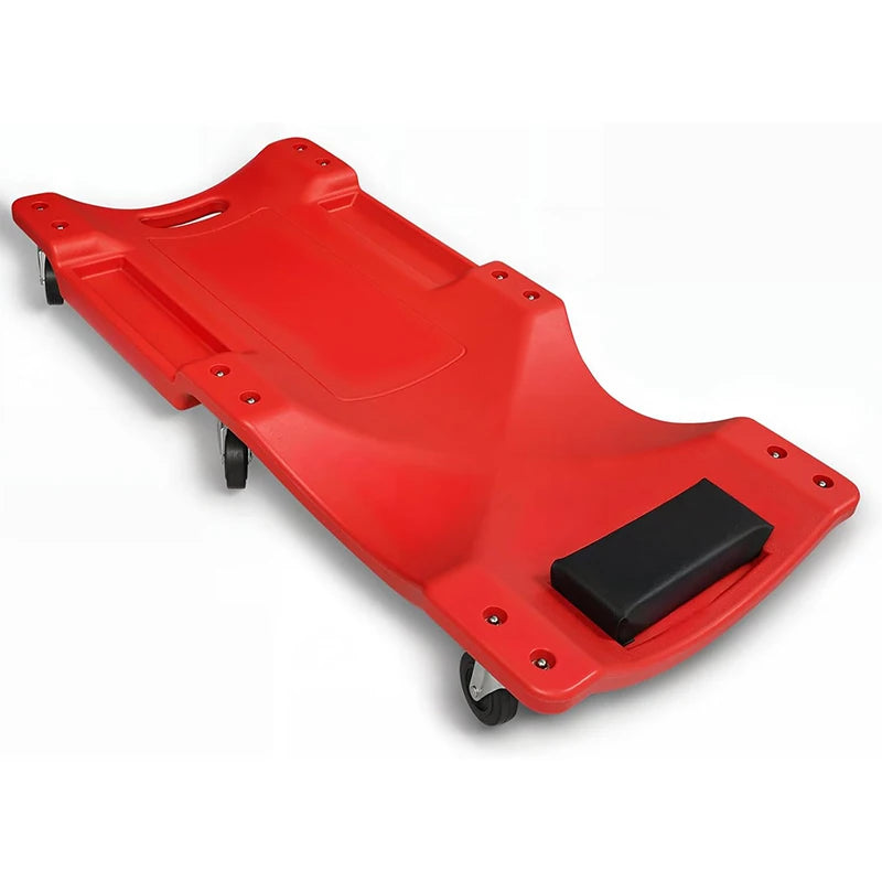 Mechanic Creeper - 40 Inch Rolling Garage Creeper with Padded Headrest and Dual Tool Trays - Low Profile Design for Under Car Re