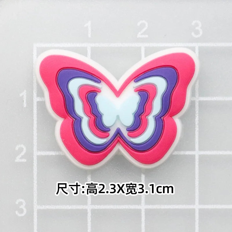 MINISO 20P Cute Cartoon PVC Pink Fashion Barbie Shoe Flowers DIY Hole Shoes Sandals Charm Shoes Accessories Party Festival Gifts