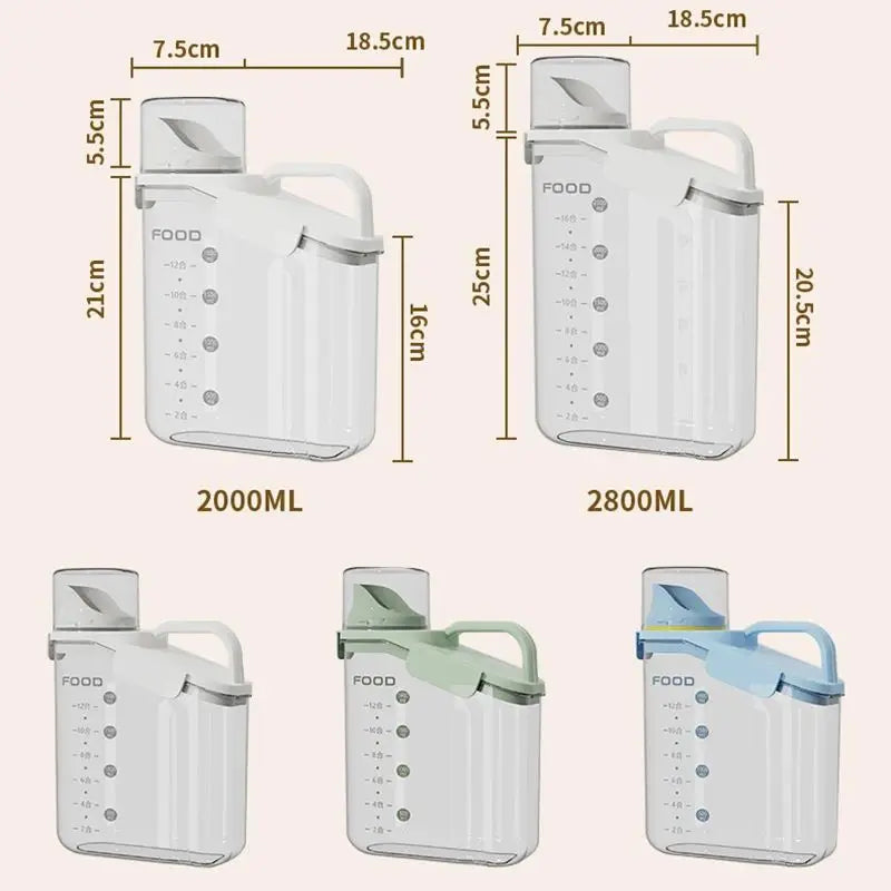 Moisture-Proof Storage Container for Grains Pet Food Snacks Transparent Sealed Food Storage Jar Kitchen Organizer for Dry Foods