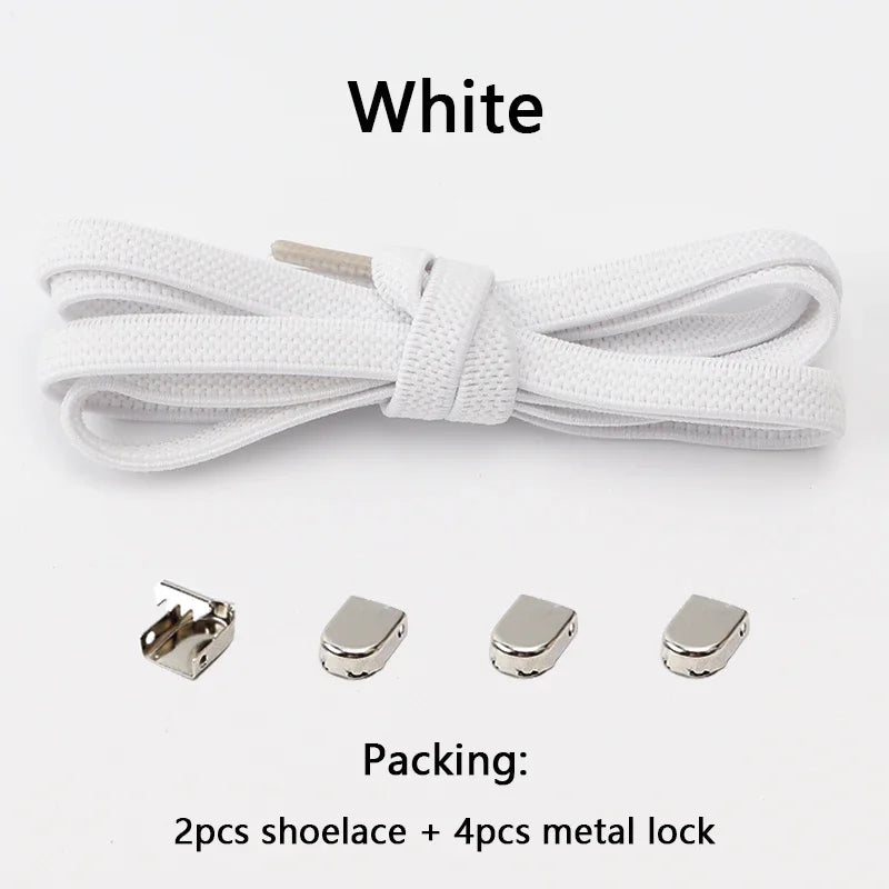 No Tie Shoe Laces Flat Elastic Shoelaces for Sneakers Tieless Shoelace Expand Shoestrings One Size Fits All Adult and Kids Shoes - Smarsty