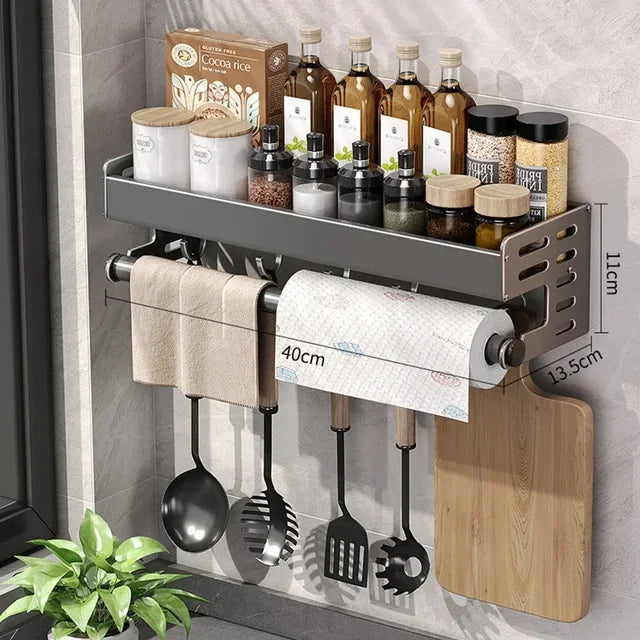 New Kitchen Storage Rack Seasoning Rack Wall-Mounted Condiment Multi-Functional Household kitchen organizer Storage Rack by Smarsty