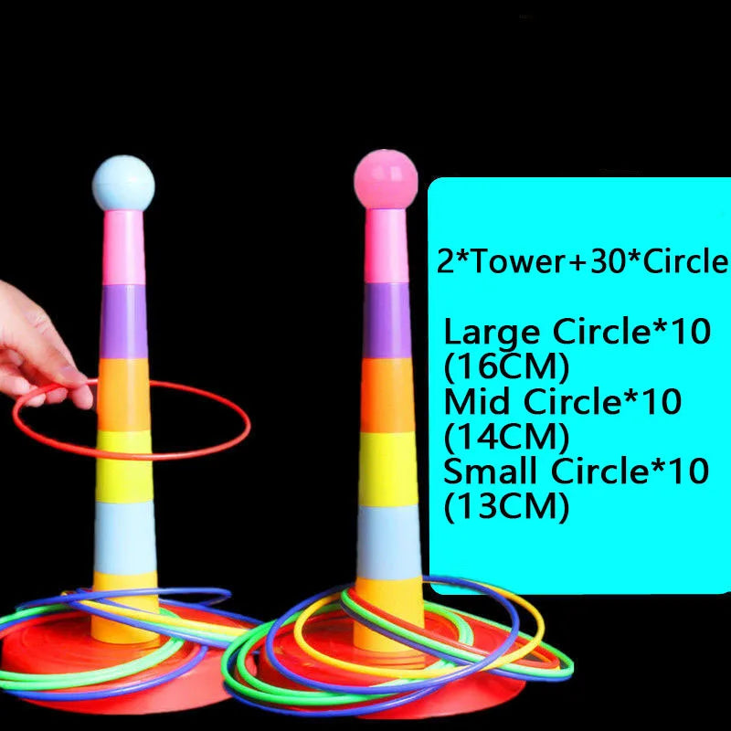 Children Throw Circle Game Ferrule Stacked Toys Fun Indoor Outdoor Parent-Child Interactive Circle Layers Early Education Gift - Smarsty