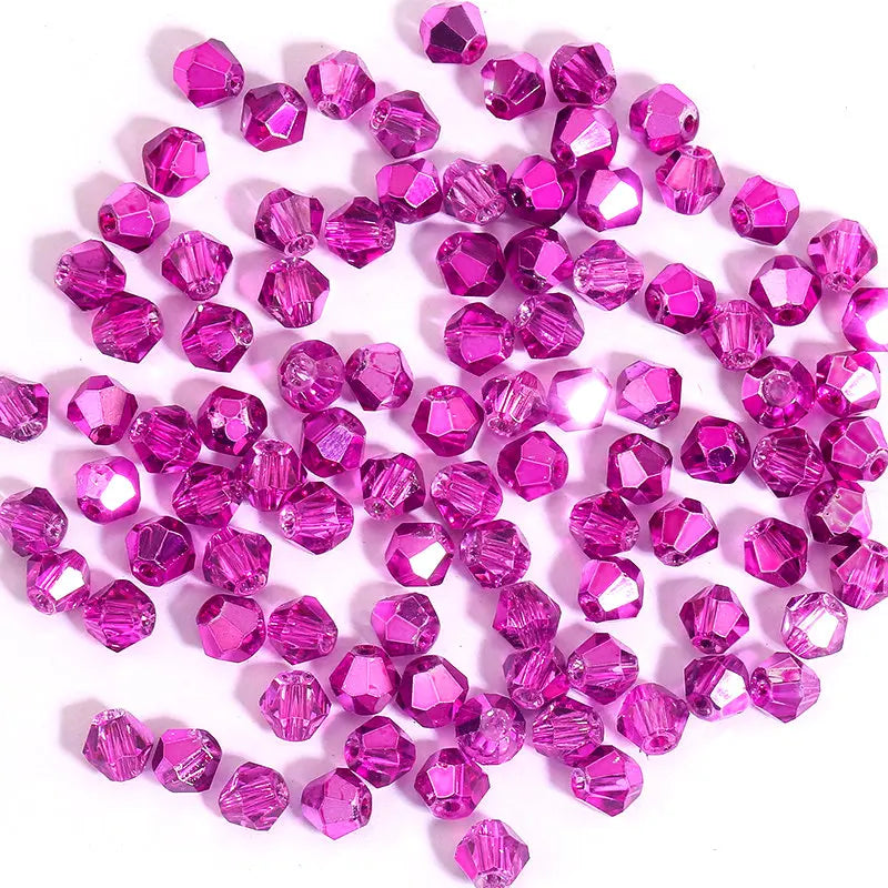 100Pcs 4MM Glass Bicone Beads for Jewelry Making - Smarsty