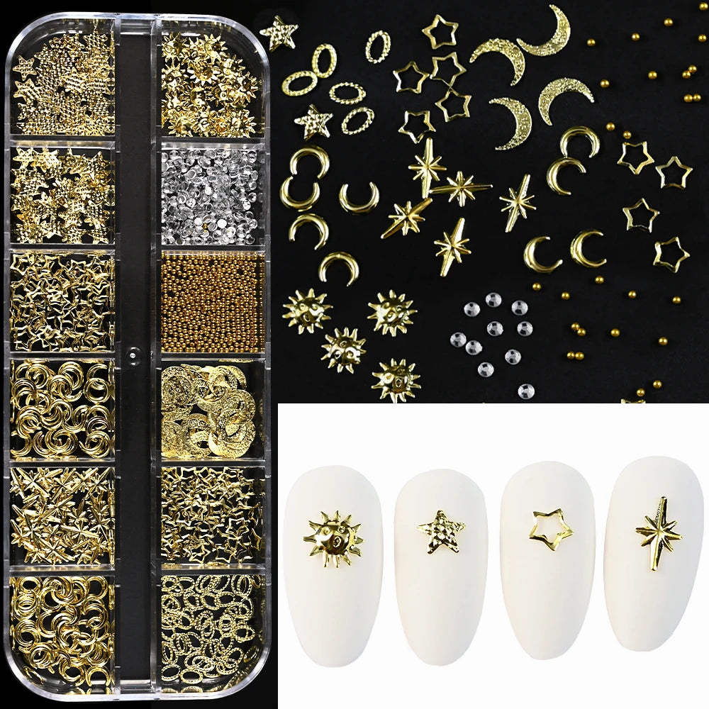 Gold Silver Caviar Bead Nail Charms for Stunning Manicures - Smarsty