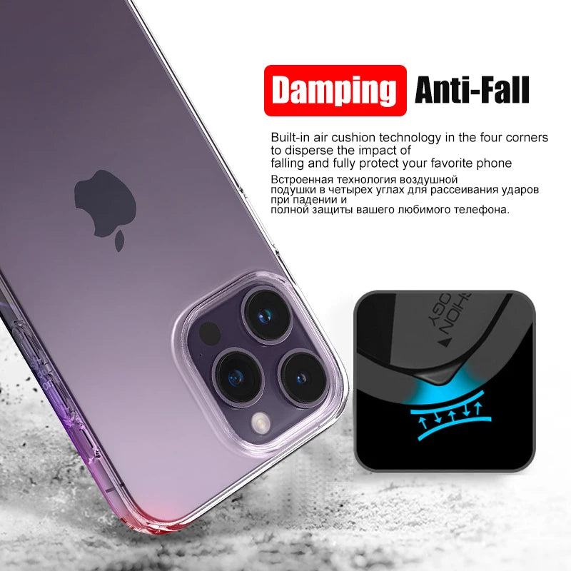 Luxury Clear Silicone Phone Case For iPhone 16 15 14 13 12 11 Pro Max XR X XS 7 8 Plus Shockproof Transparent Bumper Back Cover by Smarsty