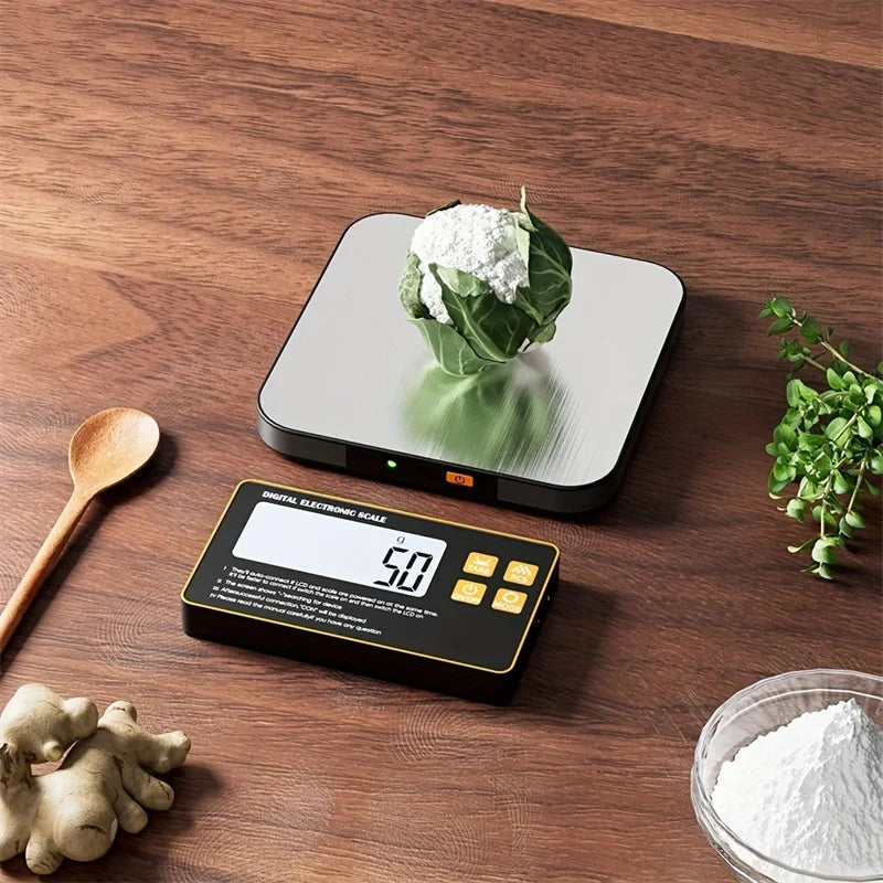 Wireless Kitchen Scale with Remote Display Stainless Steel Pan Magnetic Digital Electronic 15KG for Food Meal Prep by Smarsty