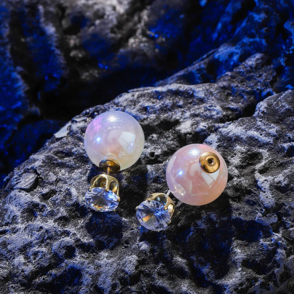 Pearl Long Earrings With Rhinestones For Wedding Fashion - Smarsty