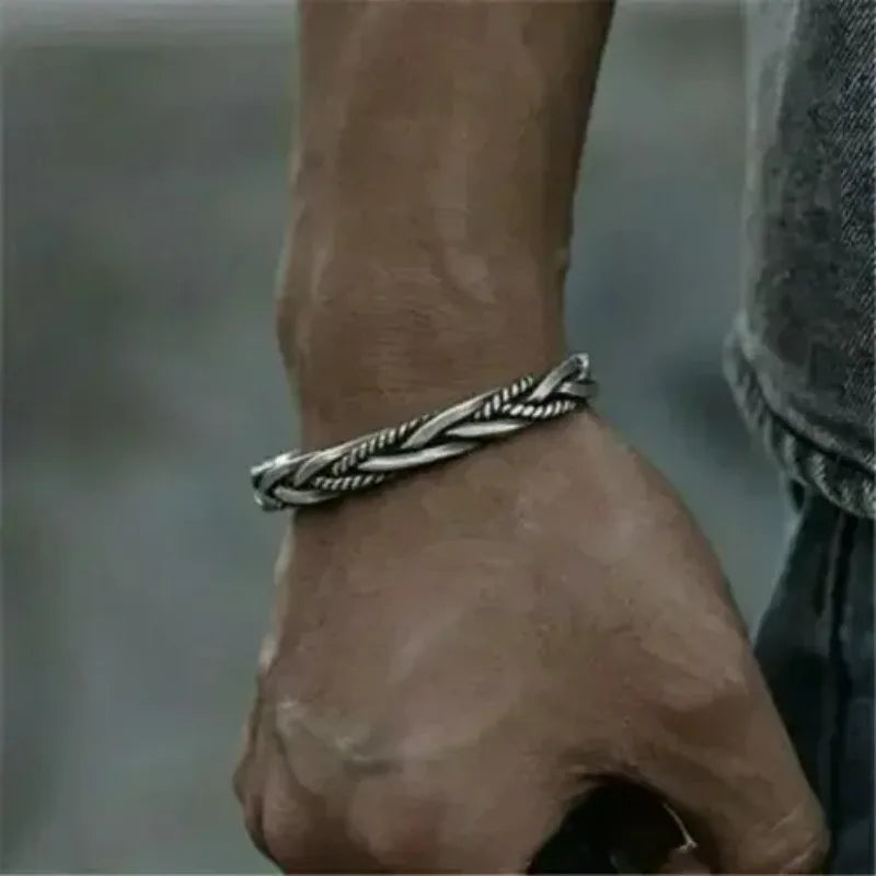 Twisted Stainless Steel Cuff Bracelet Durable Fashion Jewelry - Smarsty