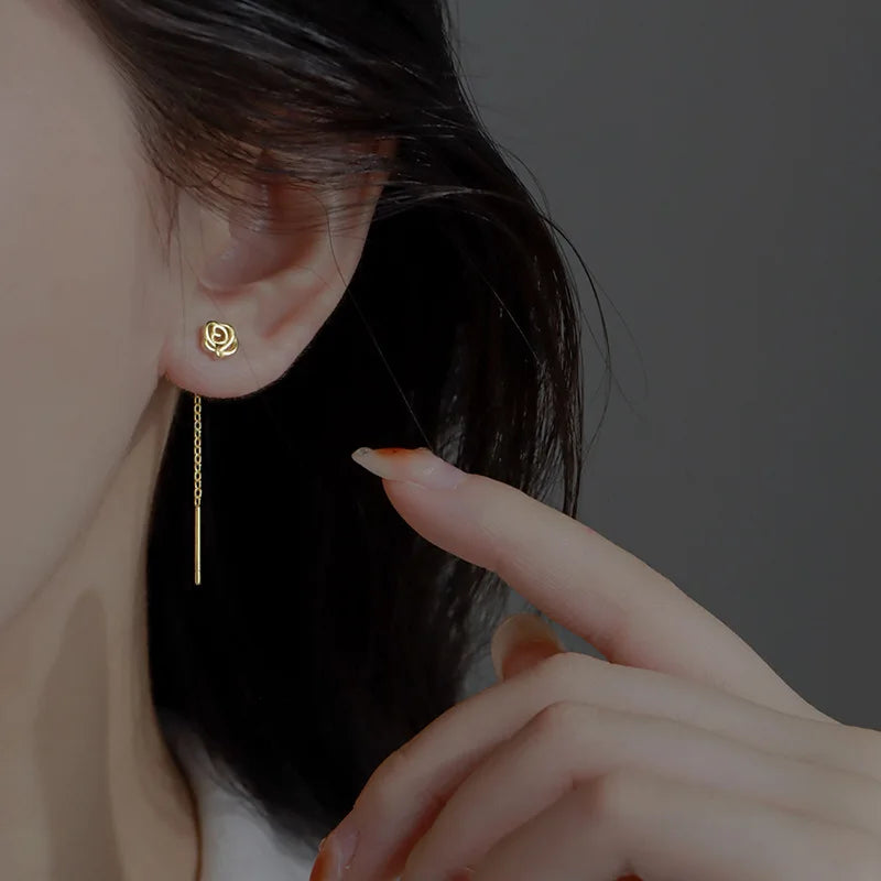 Trendy Long Tassel Heart Drop Earrings for Stylish Women - Smarsty