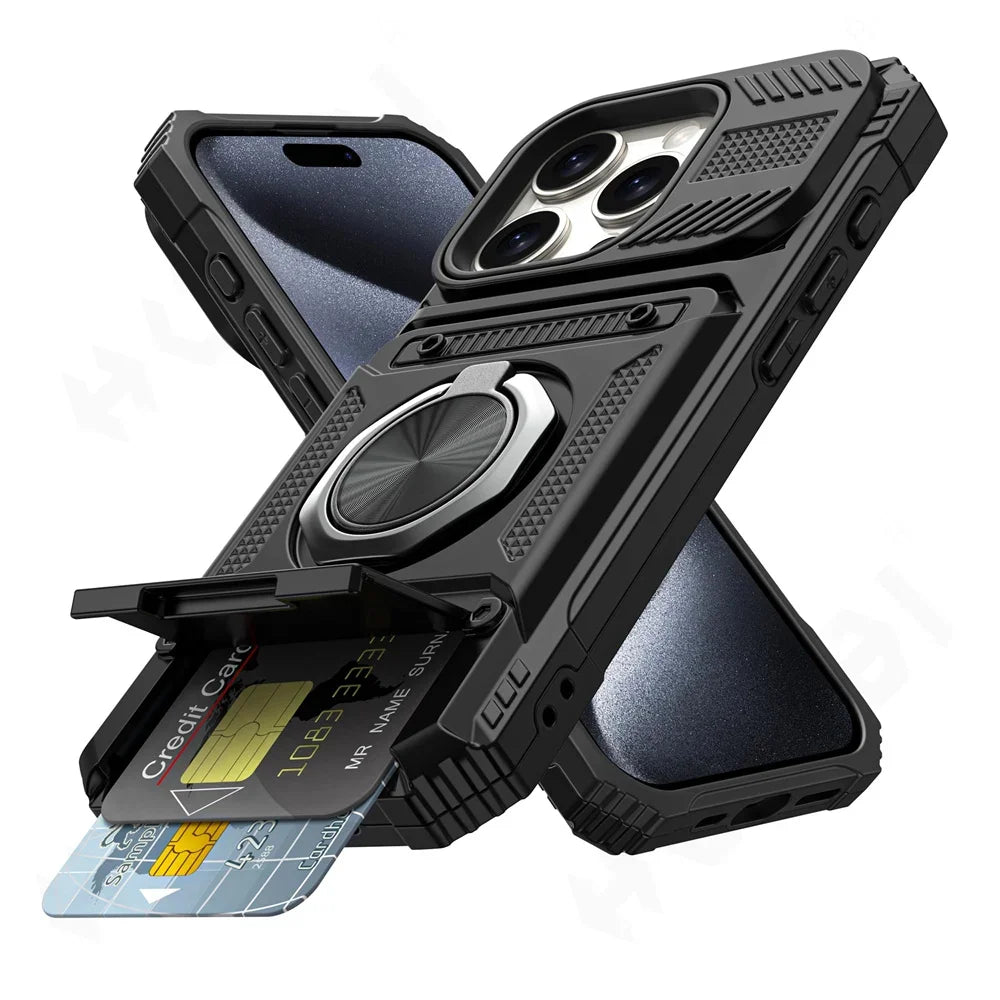 Galaxy S23 S24 Case With Magnetic Ring Kickstand Heavy Duty - Smarsty