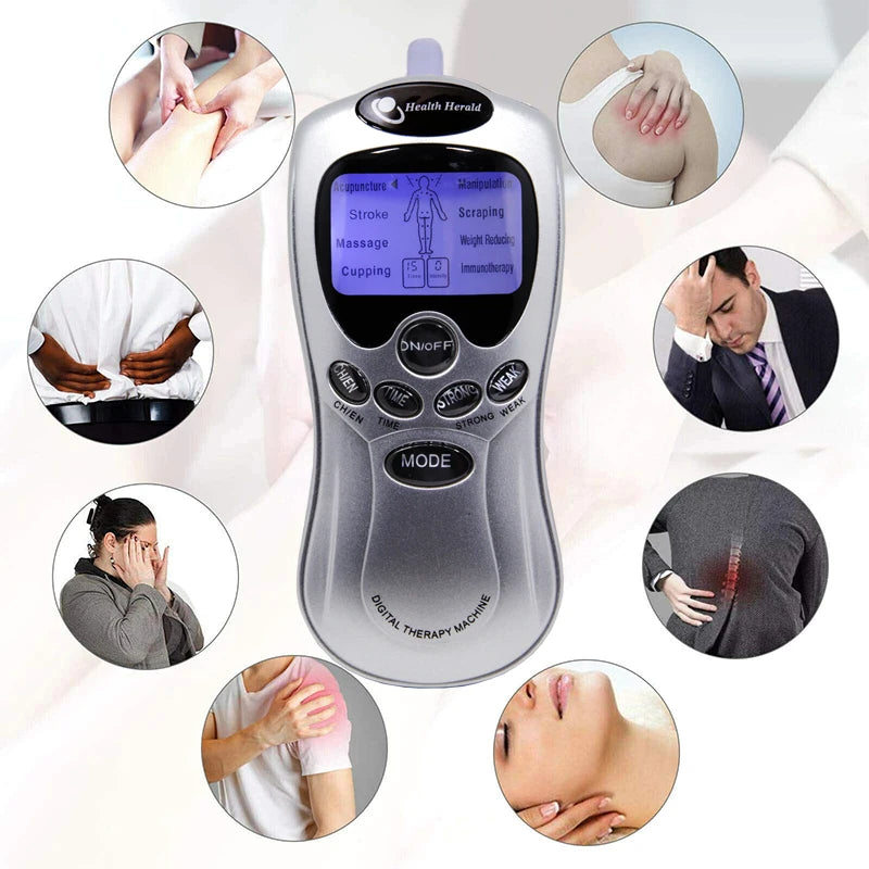 Electric Body Massager with Adjustable Power and 4 Patches - Smarsty