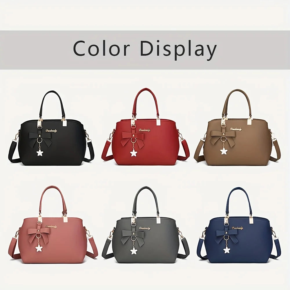Elegant Bowknot Shoulder Bag With Multiple Compartments - Smarsty