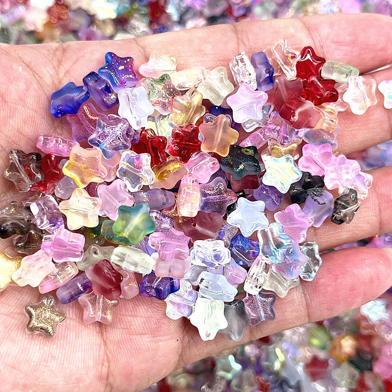 8mm Star Matte Glass Beads for Jewelry Making - Smarsty