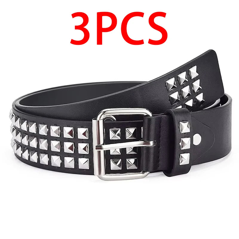 Unisex Punk Pyramid Rivet Belt Stylish Metal Hardware - Smarsty