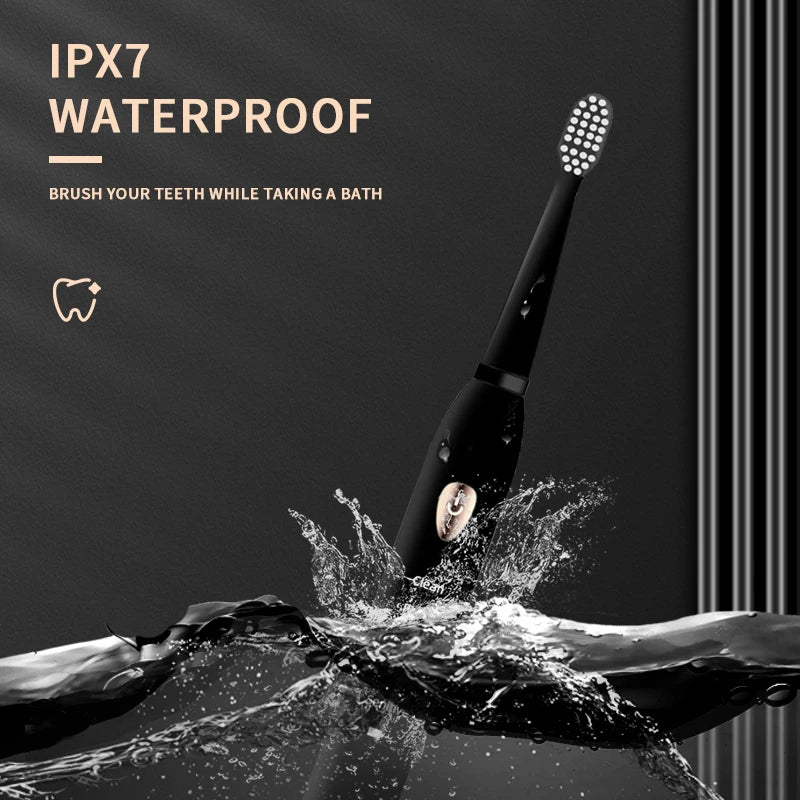 Jianpai Black White Acoustic Electric Toothbrush with USB Charging - Smarsty