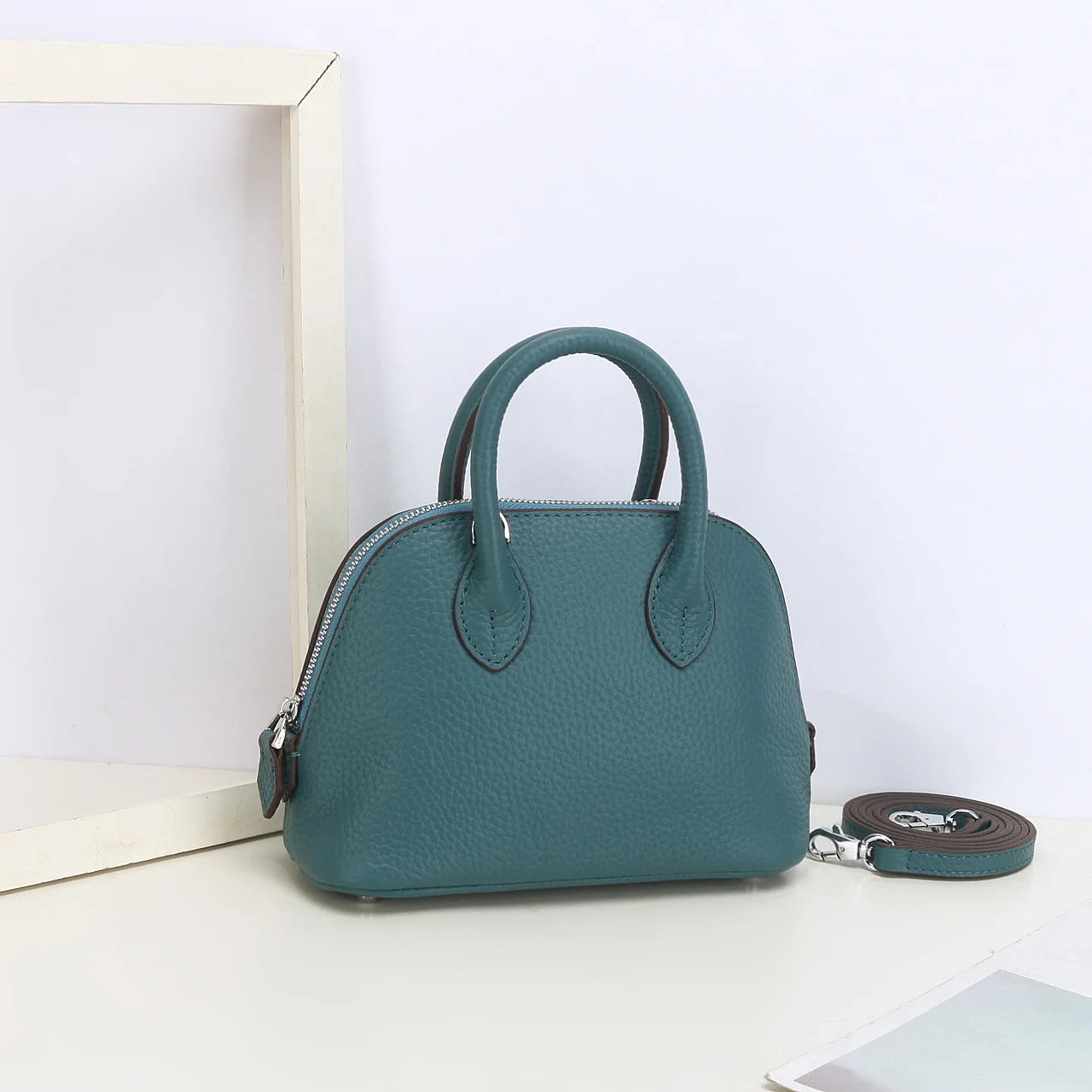 Cow Leather Shell Bag Crossbody Women Messenger Style - Smarsty