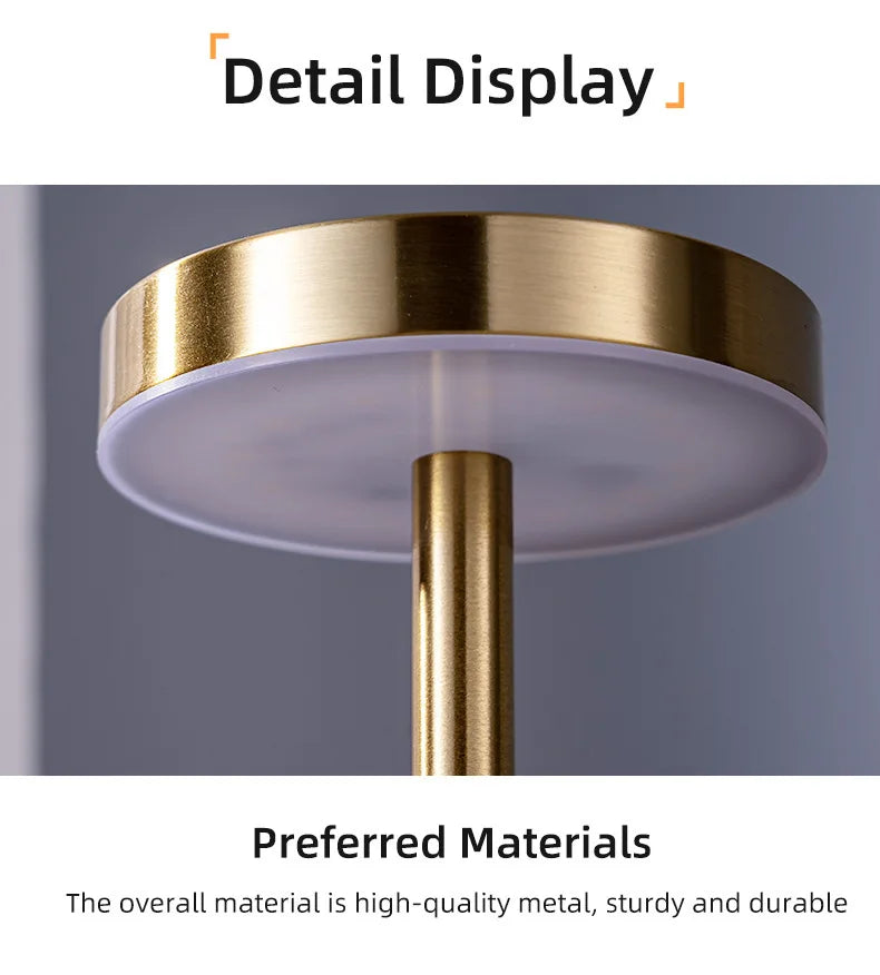 Rechargeable Alloy Cordless LED Table Lamp for Ambiance - Smarsty